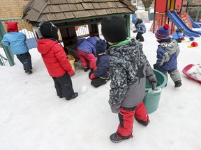 Children play at a Centre de la petite enfance in Montreal in 2017. Quebec's two largest daycare organizations are warning that the Legault government's plan for universal pre-kindergarten classes is poorly conceived.