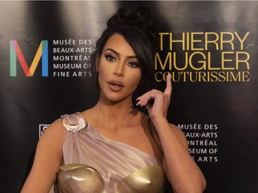 Kim Kardashian West on the red carpet for the Thierry Mugler exhibition opening at the Montreal Museum of Fine Arts in Montreal, February 25, 2019.
