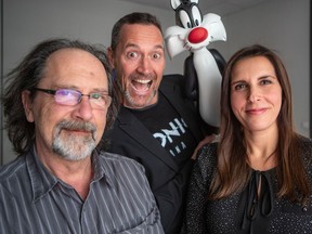 Left to right, Bernard Lajoie, Howard Huxham and Stéfanie Bitton of Tonic DNA in Montreal on Wednesday February 27, 2019. The studio has been around 35 years and is now creating three episodes of Dr. Seuss cartoon series Green Eggs and Ham, which will air on Netflix and which is being produced by Ellen Degeneres.