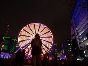 Montréal en lumière lights up the night in 2018 with its outdoor site in the Quartier des spectacles.