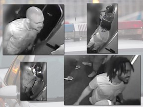 Montreal police have released surveillance video and images of people they believe were involved in an attack on Crescent July 22, 2018.