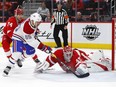 Canadiens' Andrew Shaw beats Red Wings goaltender Jonathan Bernier during the third period for his third goal of the game Tuesday night in Detroit.