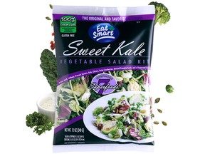 Eat Smart sweet kale salad bags, which have been recalled due to a possible Listeria contamination.