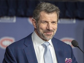 Canadiens general manager Marc Bergevin speaks to the media at a news conference on Jan. 7, 2019, in Montreal.