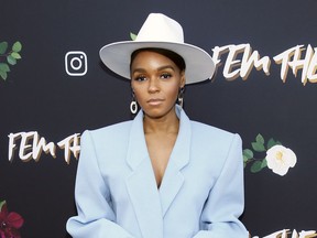 Janelle Monae poses at the "Fem The Future" brunch to celebrate nominated women in music at Ysabel on Friday, Feb. 8, 2019, in West Hollywood, Calif.