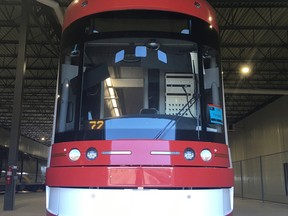 Bombardier unveils the first car for the Metrolinx Eglington Crosstown project built in Millhaven, Ont. on Tuesday, Oct. 30, 2018.