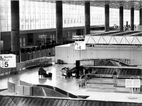 Luggage claim area at Mirabel airport, circa 1978.