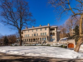 The 67-room mansion, tucked away on an almost private road off of des Pins Ave., sits on two-and-a-half acres and once hosted Queen Elizabeth.