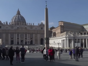 Screen shot from Associated Press video about sex-abuse hearings at the Vatican.