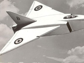 Avro Canada's new supersonic interceptor/fighter was still more than a week away from being unveiled to the general public when the Toronto Telegram newspaper edition dated Sept. 26, 1957, featured this staff artist's concept of what the new aircraft "might" look like. Delta-wing, yes; two-seater, yes; the rest was sort of close.