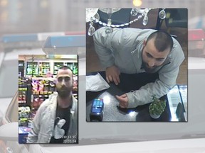 Laval police have released pictures of a suspect in the robbery of a Couche-Tard Nov. 15, 2019.