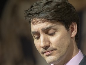 Prime Minister Justin Trudeau speaks to the media in Montreal on Feb. 27, 2019.