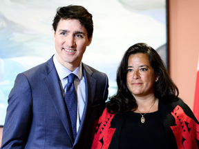 Prime Minister Justin Trudeau, Veterans Affairs Minister Jody Wilson-Raybould at a swearing in ceremony on Jan. 14, 2019.