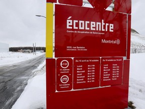 The entrance to the eco-centre in St-Laurent.