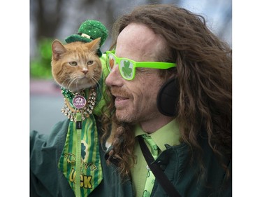 Everyone and everything is Irish when it comes to a parade, this pair marched during  the 10th Annual Hudson St. Patrick's Parade in Hudson.