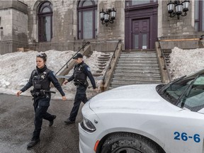 Father Claude Grou of St. Joseph's Oratory in Montreal was stabbed as he said mass in the church on Friday morning. Police were conducting their investigation Friday.