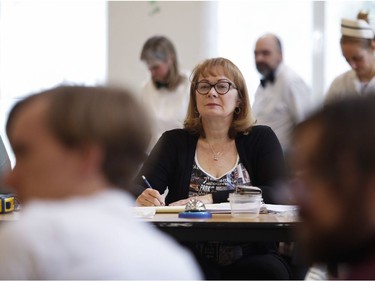 Director Donna Byrne watches a rehearsal by The Hudson Players Club adaptation of One Flew Over the Cuckoo's Nest. The play will run from April 4-14.  (John Kenney / MONTREAL GAZETTE) ORG XMIT: 62267