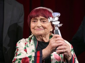 Director Agnes Varda on stage at the Berlinale Camera award ceremony during the 69th Berlinale International Film Festival Berlin at Berlinale Palace on February 13, 2019