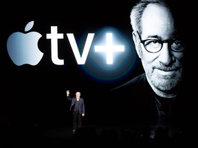 Apple was able to entice the likes of Steven Spielberg, above, Oprah Winfrey and Jennifer Aniston when the company announced it would start its streaming service in the fall as well as offer a paid subscription level of its news app, a video-game service and its own credit card.