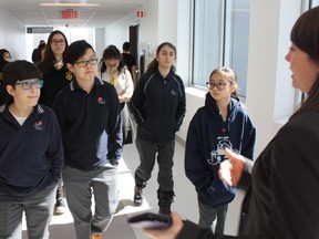 Students from the English Montreal School Board got a glimpse of the research labs at the McGill University Health Centre Tuesday.