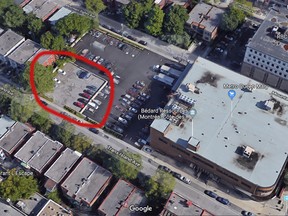 Seventeen parking spaces near the intersection of Queen Mary Rd. and Trans Island Ave. — behind the Metro grocery store — will be sold by Montreal to Habitat for Humanity.