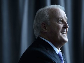 Former prime minister Brian Mulroney arrives to speak at a conference put on by the University of Ottawa Professional Development Institute and the Canada School of Public Service in Ottawa on March 5, 2019.