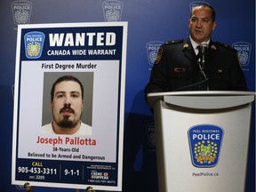 Peel Regional Police homicide Insp. Martin Ottawa speaks about the recent murder of Niagara chapter Hells Angels member Michael Deabaitua-Schulde, 32, who was shot to death Monday outside a Mississauga gym. Joseph Pallotta was wanted on a Canada wide warrant on Thursday March 14, 2019.