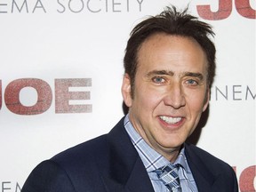 FILE - In this April 9, 2014, file photo, Nicolas Cage arrives for the "Joe" premiere hosted by Lionsgate and The Cinema Society in New York. Cage has filed for an annulment four days after getting married in Las Vegas. A court record shows Cage asked for the annulment Wednesday, March 27, 2019, citing reasons that included being too drunk to understand his actions when he married girlfriend Erika Koike.