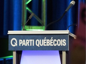 Delegates vote during the Parti Quebecois national council in Trois-Rivieres east of Montreal on Sunday February 28, 2016.