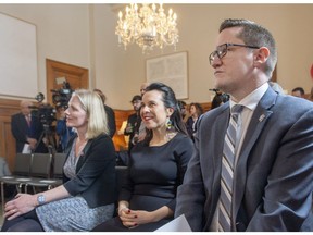 Federal Environment Minister Catherine McKenna, left to right, Montreal Mayor Valérie Plante and Quebec Environment Minister Benoit Charette will not be attending Friday's global student protest demanding action on climate change, but all three say they support it.