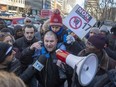 Taxi drivers take part in a one-day strike to protest against new government regulations in Montreal on Monday, March 25, 2019.