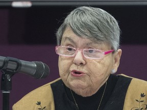 “They’re liars,” Lise Blais, widow of Jean-Yves Blais, said of tobacco companies, speaking during a news conference in Montreal, Friday, March 1, 2019.