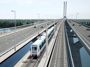 The Réseau électrique métropolitain electric train is to cover 67 kilometres and feature 27 stations, connecting downtown Montreal and the South Shore, the West Island, Trudeau airport and Deux Montagnes. This image was provided in October 2017.