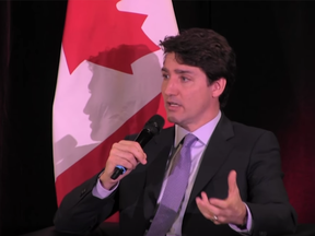 Prime Minister Justin Trudeau is seen in this Canadian Press screen shot from video of him addressing mining industry Tuesday, March 5, 2019.