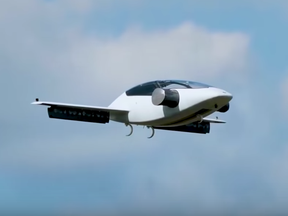 Screen shot from INSH video about flying cars.