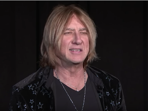 Joe Elliott of Def Leppardis seen in this screen shot from Associated Press video about band's induction into the Rock Hall.