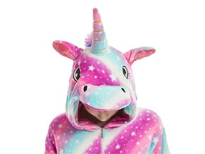 A unicorn onesie