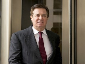 In this April 4, 2018 file photo, Paul Manafort, President Donald Trump's former campaign chairman, leaves the federal courthouse in Washington.