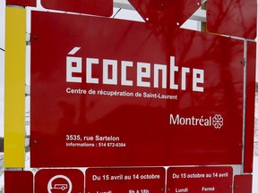 The city of St-Laurent is temporarily shutting down its ecocentre this week after a contractor backed out of working on the site.