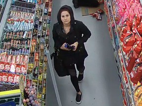 At the time of the Oct. 10 Dollarama robbery, the suspect had auburn hair and was wearing a black coat, dark pants and black and white shoes.