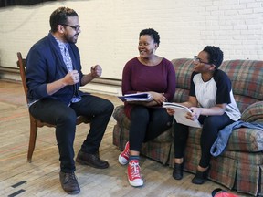 Centred on a young African-American girl with dreams of ballet glory, Reaching for Starlight "has these themes about wanting to be somebody greater than you are in spite of the circumstances you’re given," says director Mike Payette, with actors Warona Setshwaelo, centre, and Bria McLaughlin.