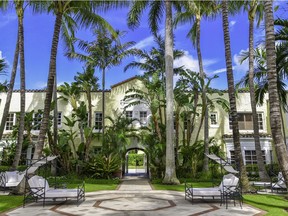 The Brazilian Court hotel is a hospitality landmark of glamorous Palm Beach, Florida.