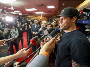 Canadiens captain Shea Weber meets the media at the Bell Sports Complex in Brossard on Tuesday, April 9, 2019, after the team missed the NHL playoffs for the second straight season.