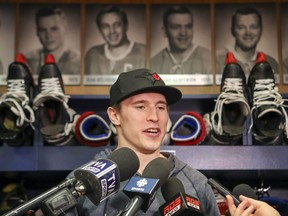 Montreal Canadiens' Brendan Gallagher meets the media at the Bell Sports Complex in Brossard on April 9, 2019.