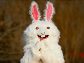 Whether you celebrate spring like this performer dressed in a rabbit suit or traditional Easter egg hunts, here are some fun ideas for you and the kids for Easter.