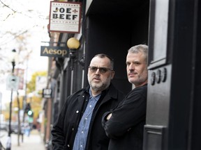David McMillan, left, and Frédéric Morin, co-owners of Montreal's Joe Beef.