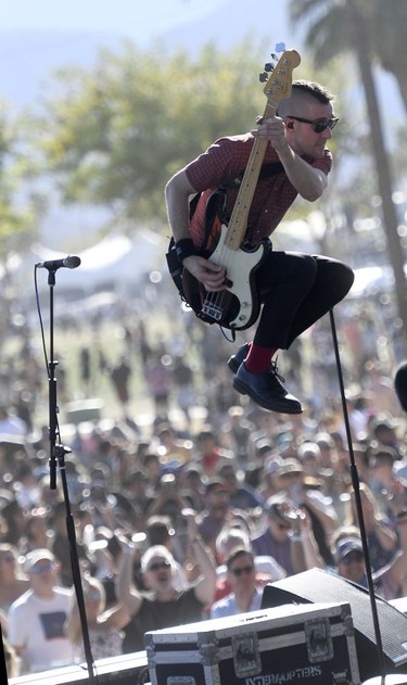 Justin Bivona of The Interrupters performs at the Coachella Valley Music And Arts Festival on April 13, 2019 in Indio, California.