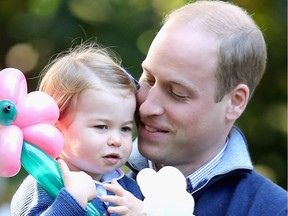 Prince William with his daughter Charlotte. Both their names are popular in Quebec.