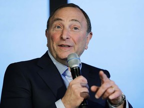 NHL Commissioner Gary Bettman speaks Wednesday, Jan. 9, 2019, during a news conference in Seattle. (AP Photo/Ted S. Warren)