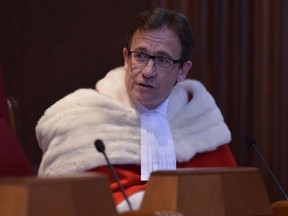 Prime Minister Justin Trudeau officially launched the selection process to replace Justice Clement Gascon today in spite of calls from the federal Conservatives to wait. Supreme Court of Canada Justice Clement Gascon speaks during a welcoming ceremony at the Supreme Court of Canada in Ottawa, Monday Oct. 6, 2014.